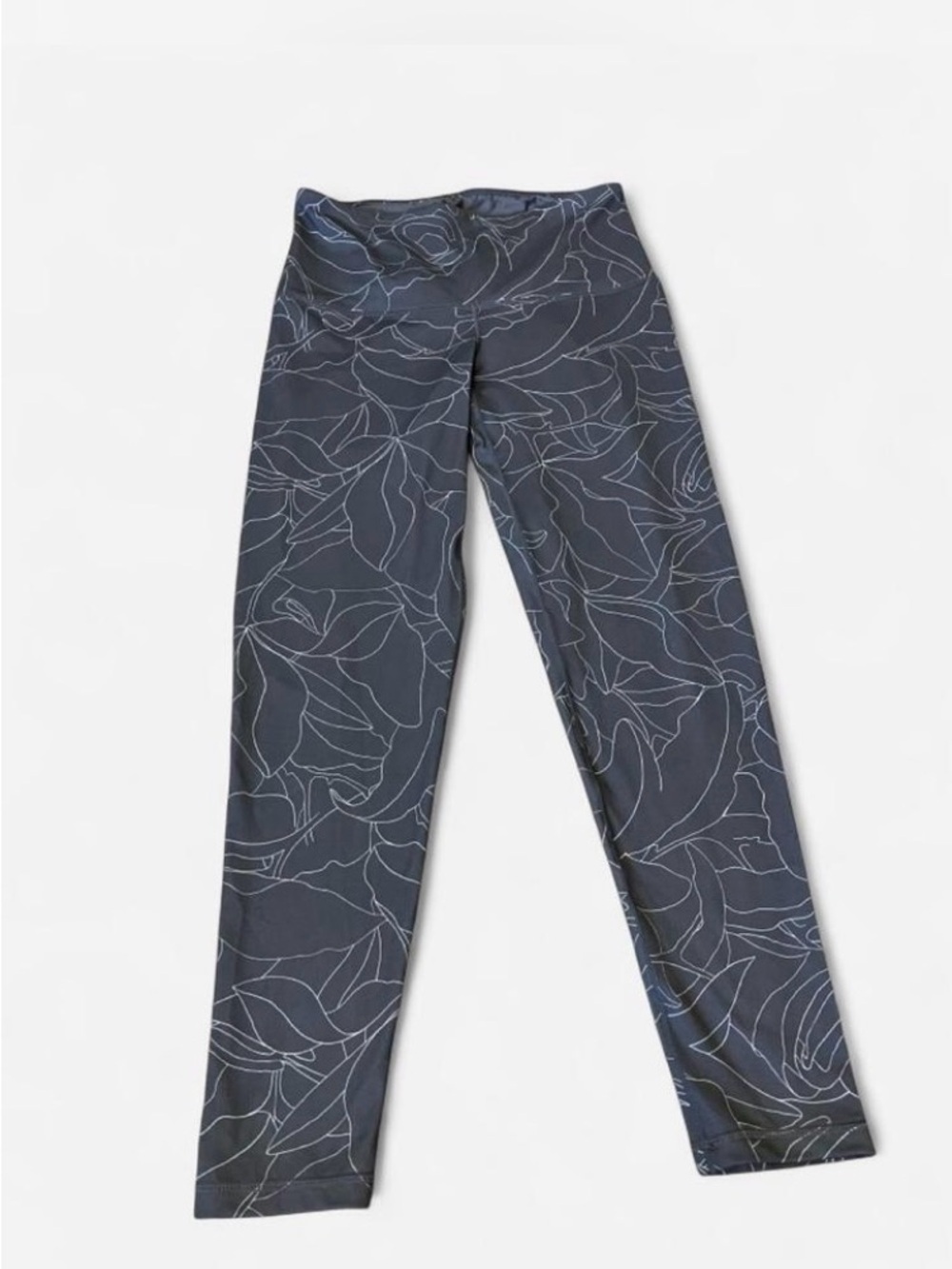 Prana Gray Leggings with Floral Details Women’s Size Small - Picture 1 of 5